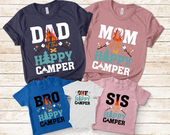 Happy Camper Birthday Shirt, Matching Family Camper Shirt, Camper Family Birthday Shirt, Camping Crew Shirt, One Happy Camper U-05052308