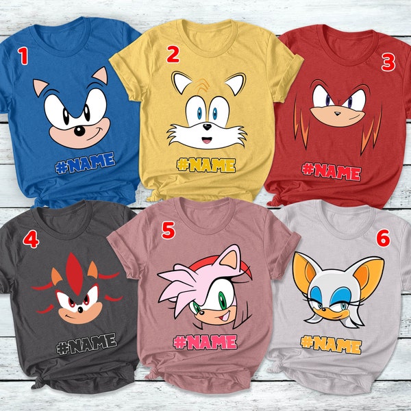 Chemise Sonic le hérisson, chemise Sonic, chemise anniversaire Sonic, chemise assortie groupe Sonic, chemise famille Sonic, costume d'Halloween K-13052209