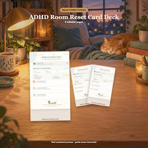 ADHD Room Reset Card Deck — Cleaning Checklist Cards Printable PDF