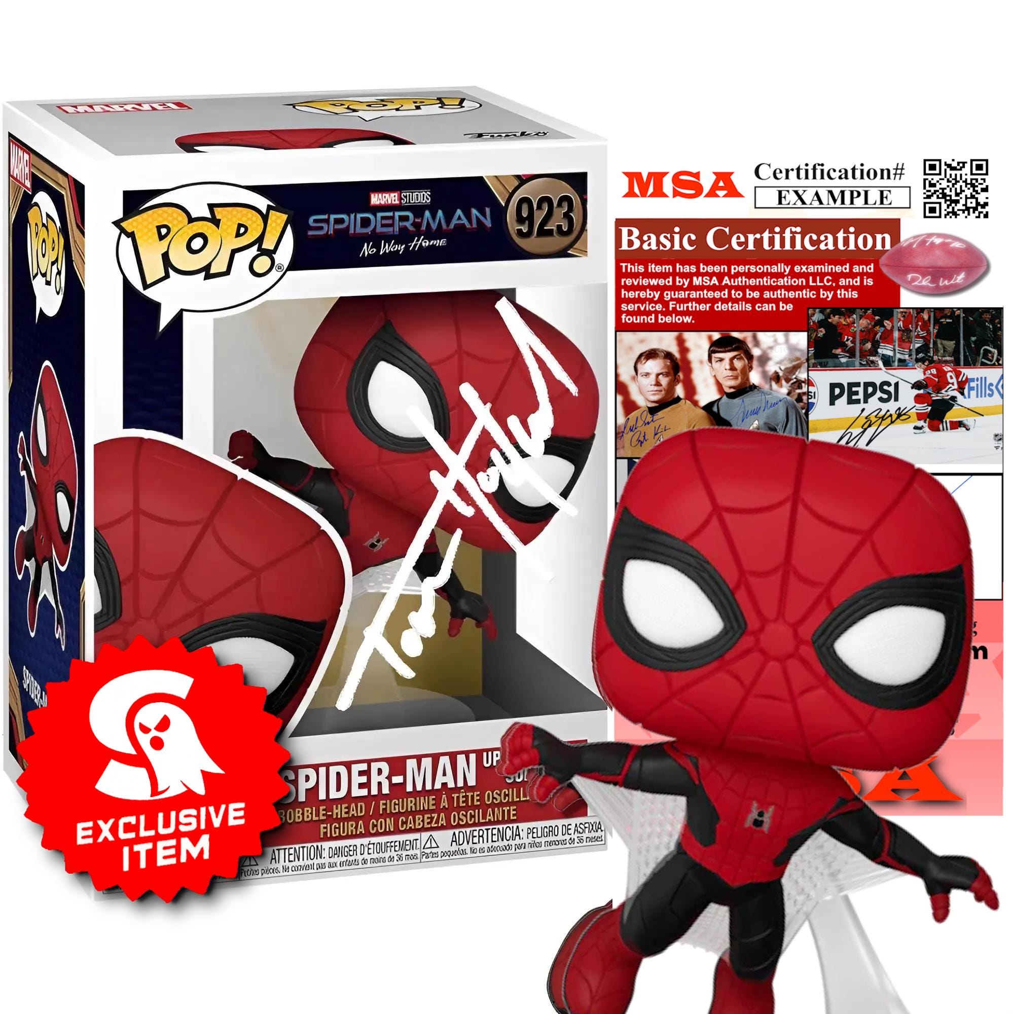 鑑定済　トムホランド　サイン入り　funko pop Spiderman Funko Pop Signed by Tom Holland - Etsy