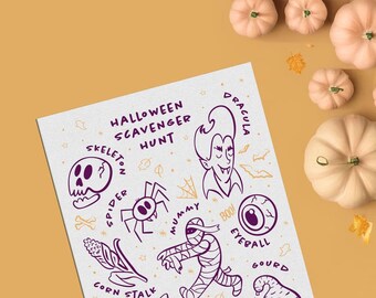 Halloween Scavenger Hunt Printable: Kids Party Game (PDF)