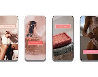 Pink Instagram Tap to Shop Button Sticker Pack