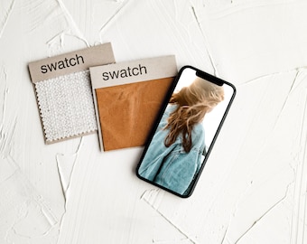 iPhone X mockup with swatches