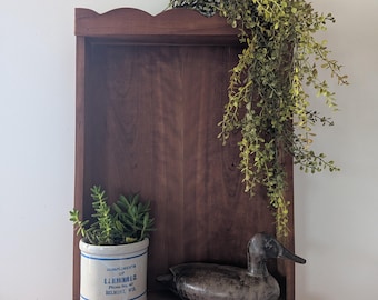 Étagère murale vintage en bois avec tiroirs | Rangement à épices rustique festonné de style ferme