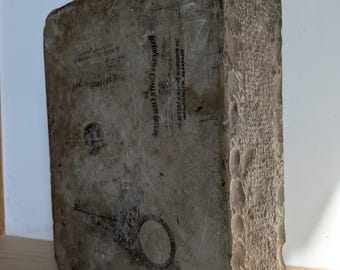 Antique Lithograph Printing Stone | Waukesha Clover Club Cheese Advertising Litho Stone | Vintage Printing Plate Block | Wisconsin Dairy