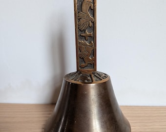 Vintage Danish Brass Hand Bell | Mid Century Modern Altar Bell | Made in Denmark