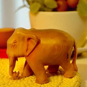 Handgemaakt houten olifantenbeeld: Salwood woondecoratie accent
