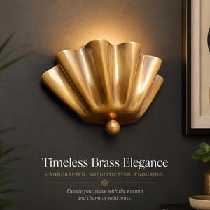 Handcrafted Scalloped Brass Bowl | Vintage Decorative Brass Wall Art