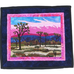 Small Art Quilt Fiber Art Quilt Joshua Tree National Park Scenery Small Wall Hanging Desert Scenery Home Decor Gifts for Her No-215