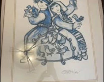 パブロ・ピカソ、小鳥、希少限定画集より、新品額装付 ピカソ 鳥の