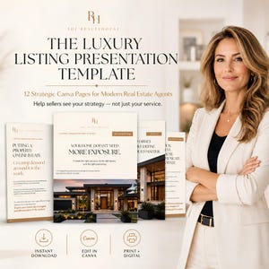 Real Estate Listing Presentation Canva Template 12-Page Luxury Realtor Seller Guide for Listing Appointments Print + Digital Client Pitch