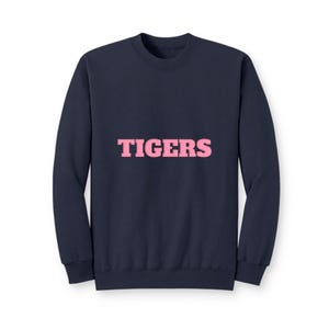 TIGERS Pink Puff Print Sweatshirt, Pink Out School Spirit Crewneck, Game Day Sports Mom Gift image 5