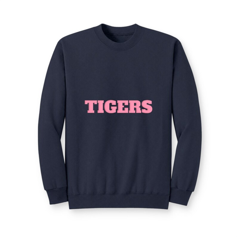 TIGERS Pink Puff Print Sweatshirt, Pink Out School Spirit Crewneck, Game Day Sports Mom Gift image 5