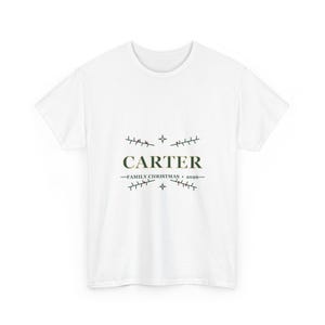 Personalized Family Christmas Shirt, Custom Last Name Holiday Tee, Adult Christmas Photo Shirt image 4