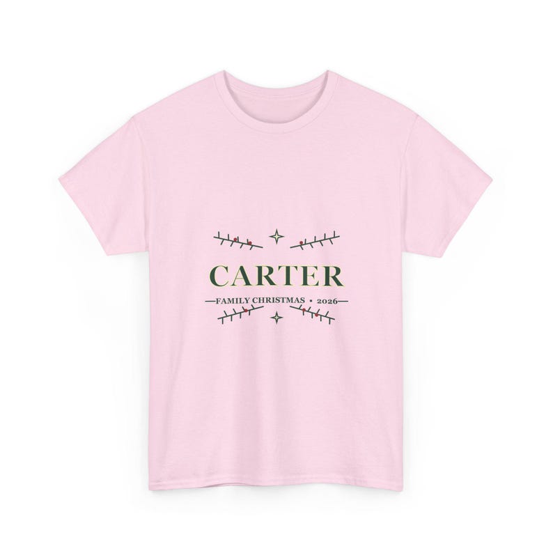 Personalized Family Christmas Shirt, Custom Last Name Holiday Tee, Adult Christmas Photo Shirt image 6