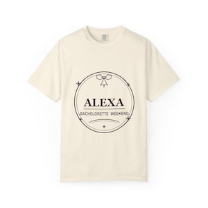 Personalized Bride Name Shirt, Bachelorette Weekend Comfort Colors Tee, Bridal Celebration Gift image 1
