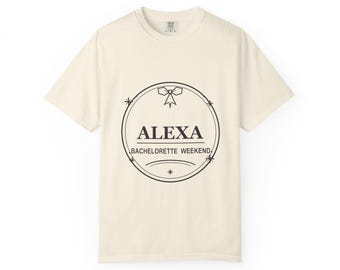 Camiseta personalizada con el nombre de la novia, camiseta Comfort Colors para el fin de semana de despedida de soltera, regalo para la celebración nupcial