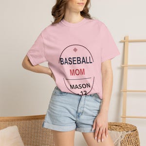 Personalized Baseball Mom Shirt, Custom Player Name and Number Tee, Comfort Colors Game Day Gift image 6