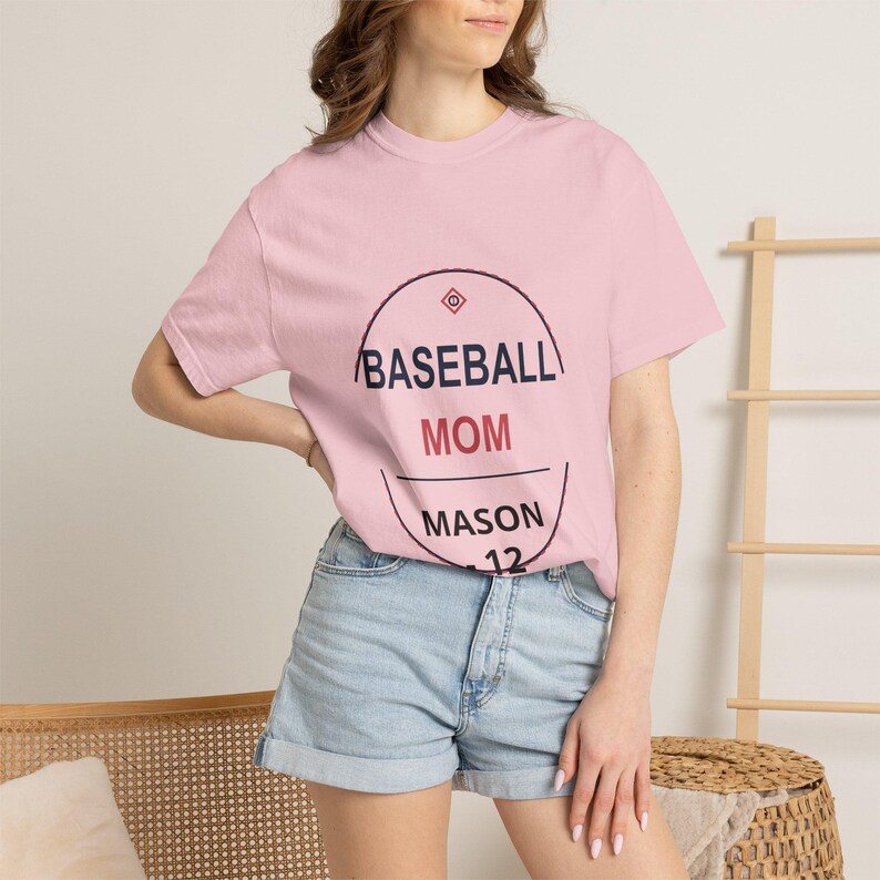 Personalized Baseball Mom Shirt, Custom Player Name and Number Tee, Comfort Colors Game Day Gift image 6