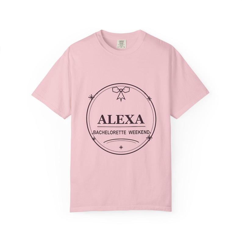 Personalized Bride Name Shirt, Bachelorette Weekend Comfort Colors Tee, Bridal Celebration Gift image 2