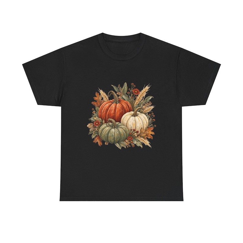 Pumpkin Patch Shirt for Women, Heirloom Pumpkin Fall Tee, Botanical Autumn Graphic Shirt, Harvest Outfit image 7