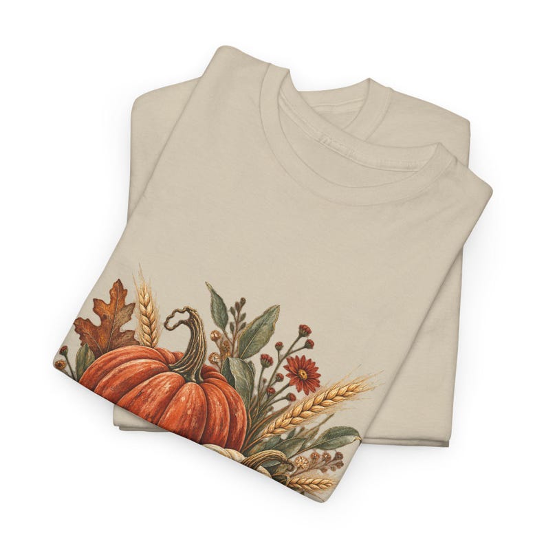 Pumpkin Patch Shirt for Women, Heirloom Pumpkin Fall Tee, Botanical Autumn Graphic Shirt, Harvest Outfit image 2