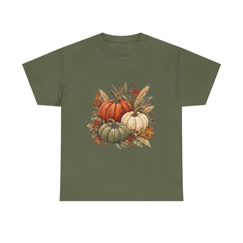 Pumpkin Patch Shirt for Women, Heirloom Pumpkin Fall Tee, Botanical Autumn Graphic Shirt, Harvest Outfit image 8