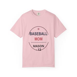 Personalized Baseball Mom Shirt, Custom Player Name and Number Tee, Comfort Colors Game Day Gift image 2