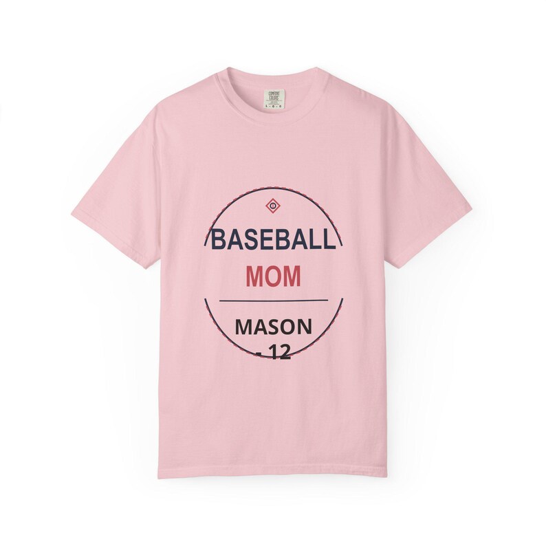 Personalized Baseball Mom Shirt, Custom Player Name and Number Tee, Comfort Colors Game Day Gift image 2