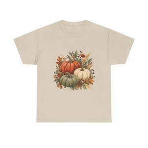 Pumpkin Patch Shirt for Women, Heirloom Pumpkin Fall Tee, Botanical Autumn Graphic Shirt, Harvest Outfit image 1