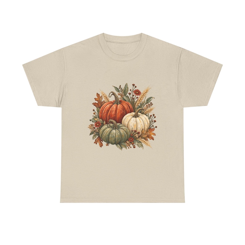 Pumpkin Patch Shirt for Women, Heirloom Pumpkin Fall Tee, Botanical Autumn Graphic Shirt, Harvest Outfit image 1