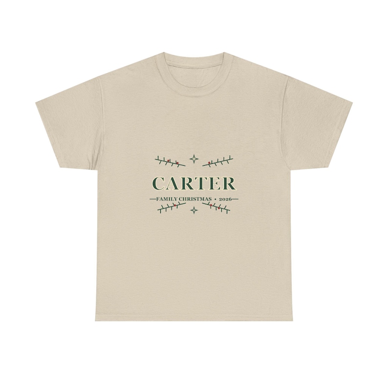Personalized Family Christmas Shirt, Custom Last Name Holiday Tee, Adult Christmas Photo Shirt image 2