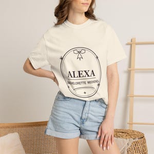 Personalized Bride Name Shirt, Bachelorette Weekend Comfort Colors Tee, Bridal Celebration Gift image 3