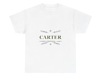 Camiseta navideña familiar personalizada, camiseta navideña con apellido personalizado, camiseta navideña para adultos con foto