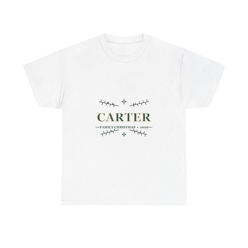 Personalized Family Christmas Shirt, Custom Last Name Holiday Tee, Adult Christmas Photo Shirt image 1