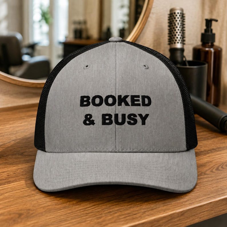 Gorra de camionero 3D con diseño de "Reservado y ocupado", regalo para estilistas, gorra para dueños de salones de belleza, gorra para trenzadores. imagen 1