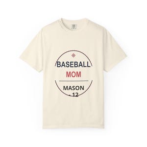 Personalized Baseball Mom Shirt, Custom Player Name and Number Tee, Comfort Colors Game Day Gift image 1