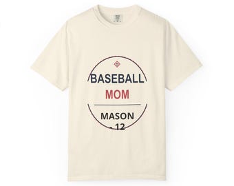 Personalized Baseball Mom Shirt, Custom Player Name and Number Tee, Comfort Colors Game Day Gift