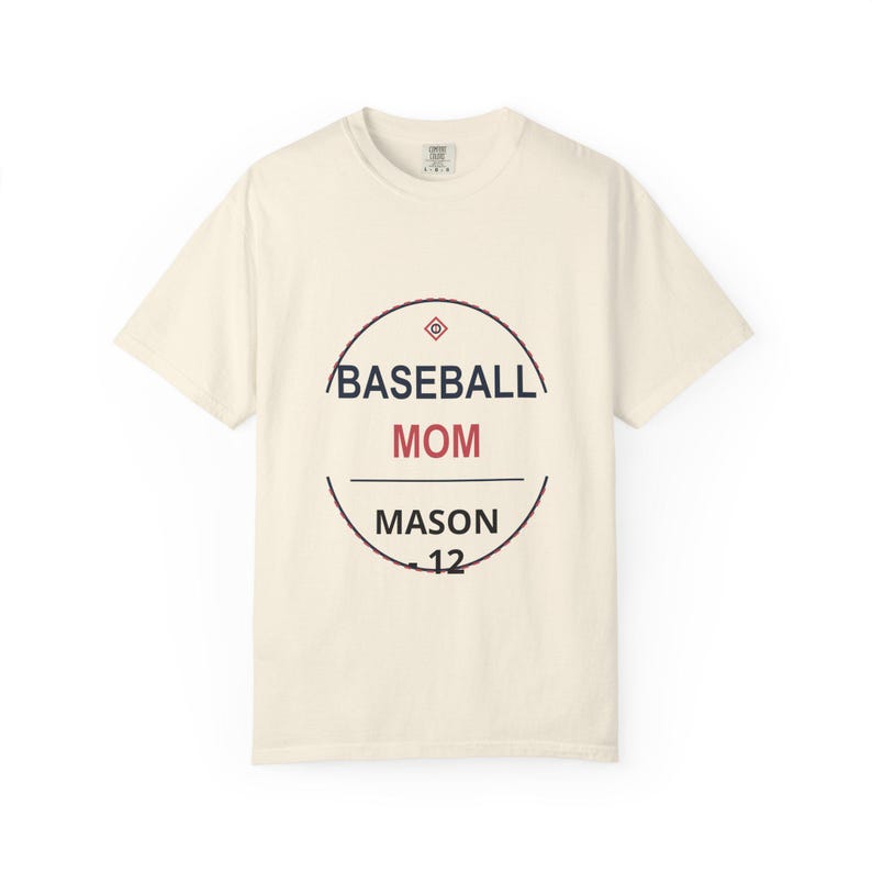 Personalized Baseball Mom Shirt, Custom Player Name and Number Tee, Comfort Colors Game Day Gift image 1