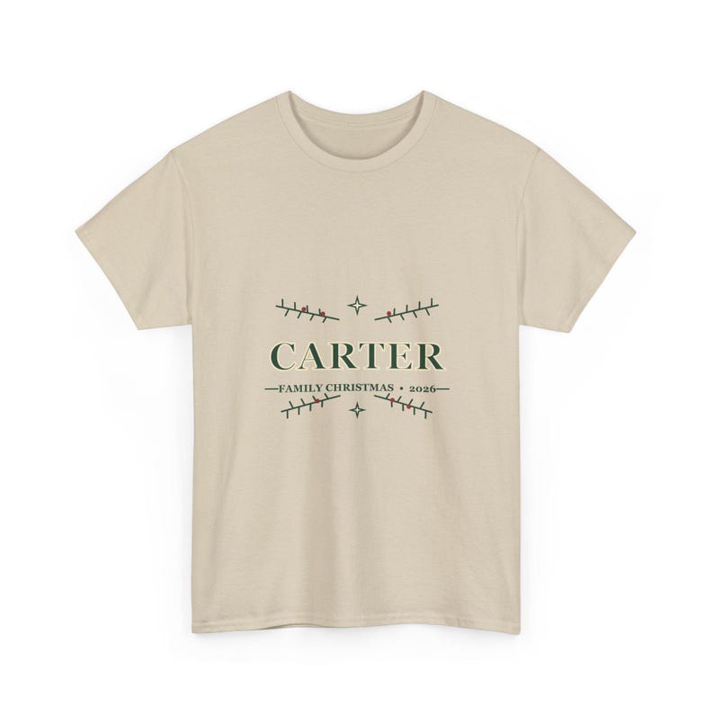 Personalized Family Christmas Shirt, Custom Last Name Holiday Tee, Adult Christmas Photo Shirt image 5