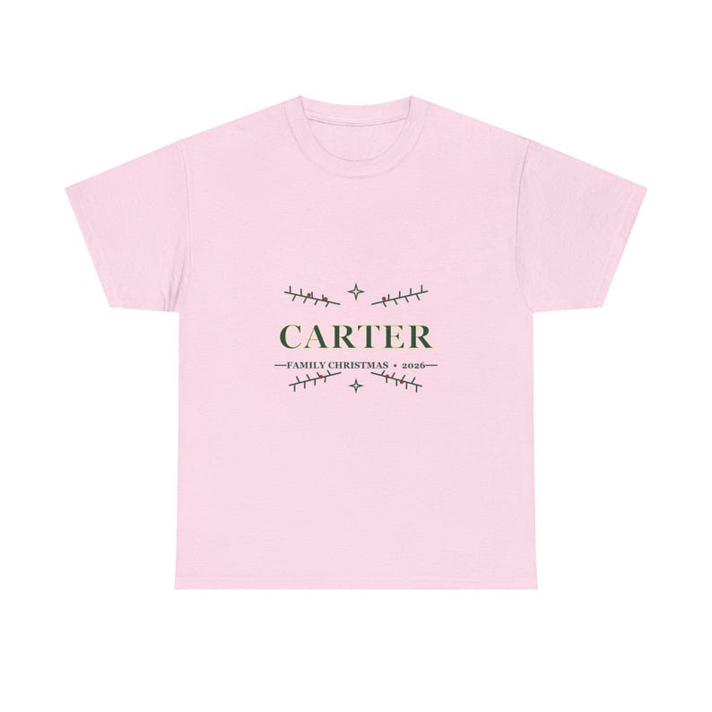 Personalized Family Christmas Shirt, Custom Last Name Holiday Tee, Adult Christmas Photo Shirt image 3