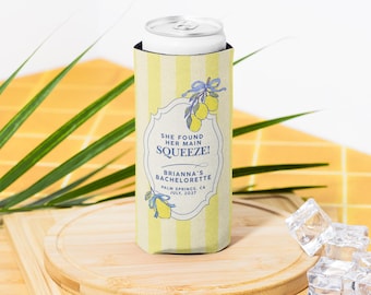 Lemon Bachelorette Can Cooler | "She Found Her Main Squeeze" Party Favor