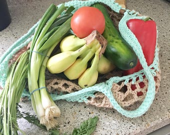 Crocheted Cotton Market Bag: Eco-Friendly Reusable Tote