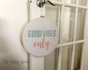 Good Vibes Only Cross Stitch: Modern Wall Hanging