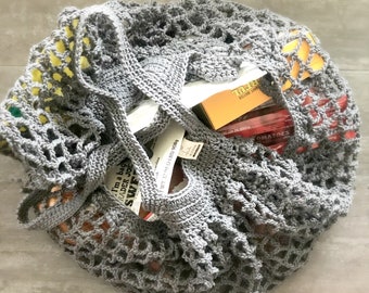 Crocheted Eco Friendly Cotton Market Bag//French Market Bag//Market Bag
