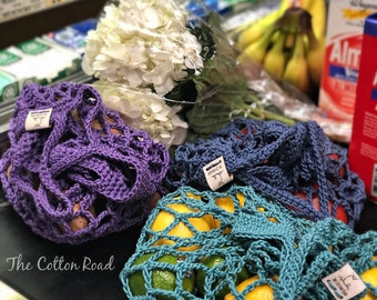 Crocheted Eco-Friendly Produce Bags || Produce Bags || Cotton Bags || Reusable Bags