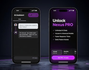 Kit UI per chatbot AI in React Native, codice sorgente dell'app mobile Expo (download digitale)