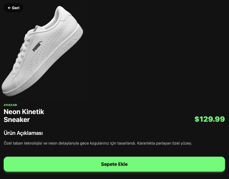Puede incluir: Una zapatilla baja blanca con un panel lateral perforado, cordones blancos y el logotipo de Puma en negro en el lateral. El calzado tiene una suela blanca lisa y un refuerzo en el tal&oacute;n. El texto Neon Kinetik Sneaker aparece debajo.