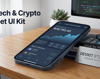 React Native Fintech UI Kit | Crypto Wallet Source Code (Dark Mode)