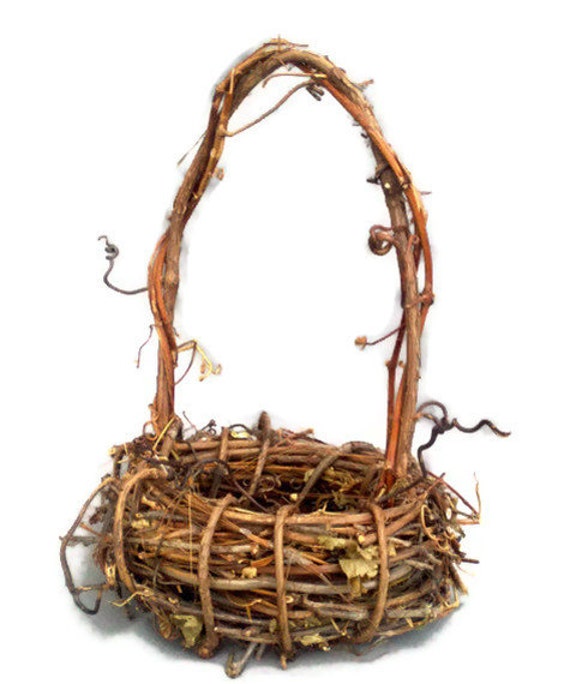 Rustic Grapevine Round Basket rustic Flower Girl Basket Etsy